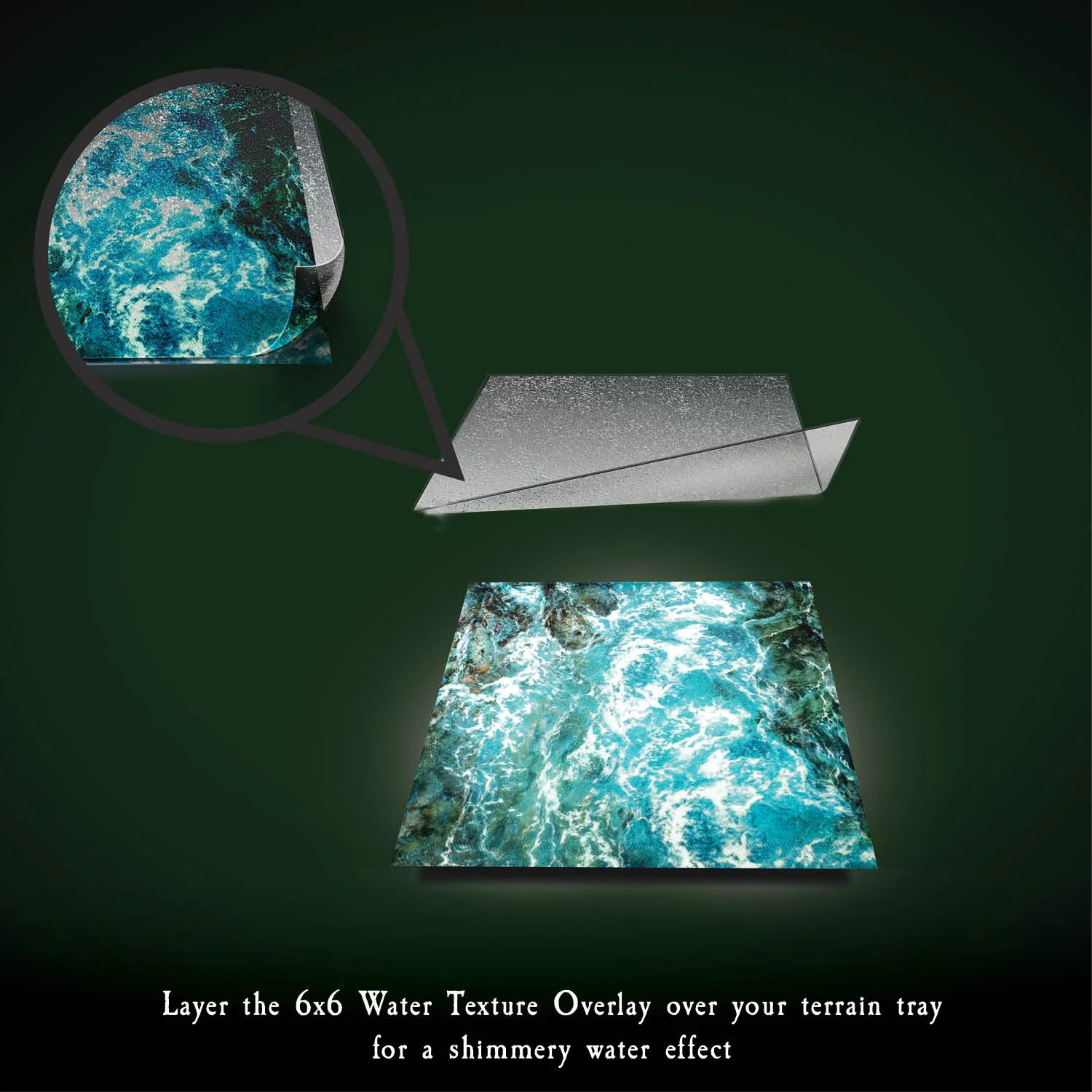 Terrain Tray 4-pack 6"x6": Raging River Straight/Raging River Curve - Image 3